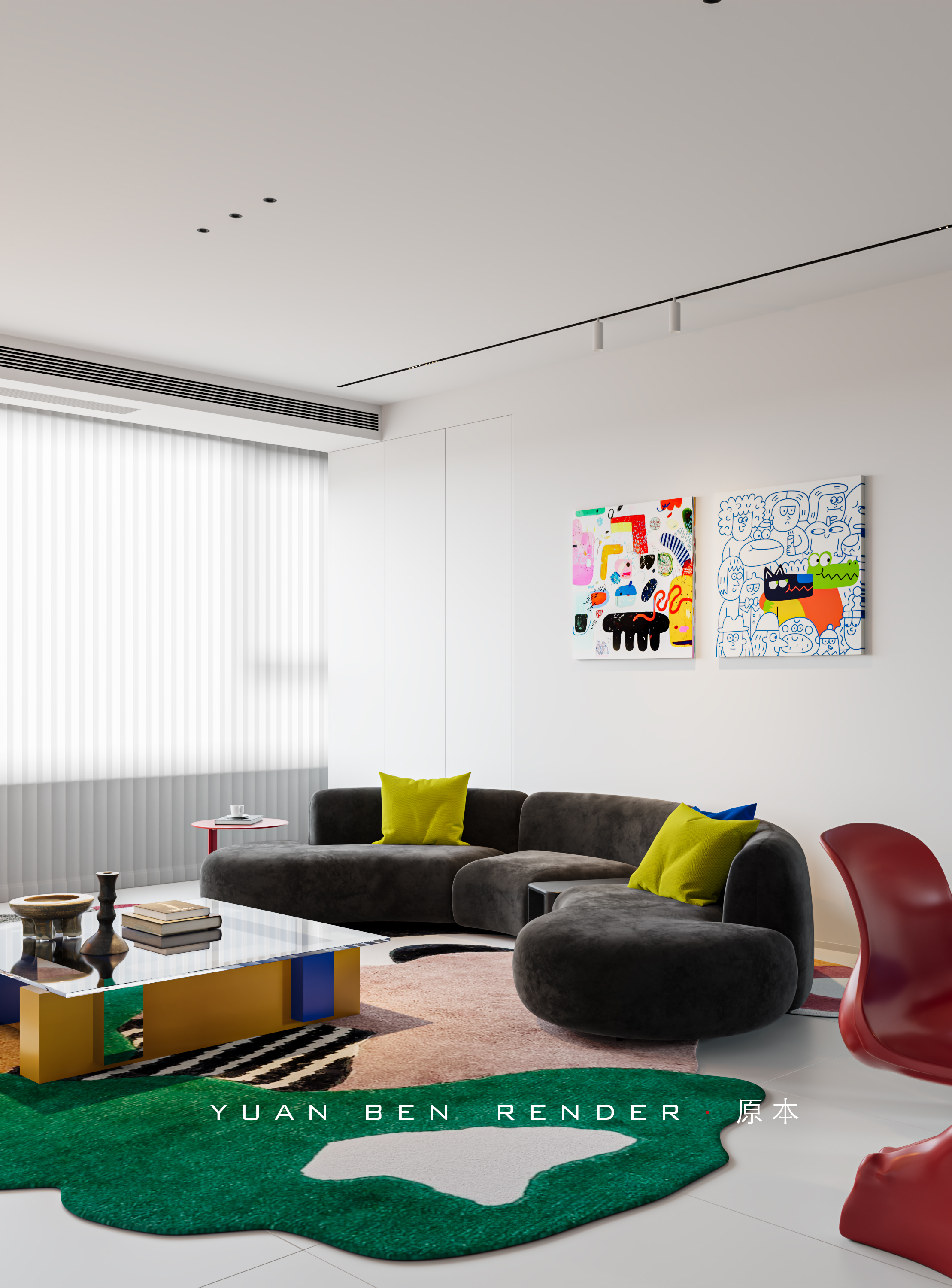 五彩斑斓的公区渲染-8