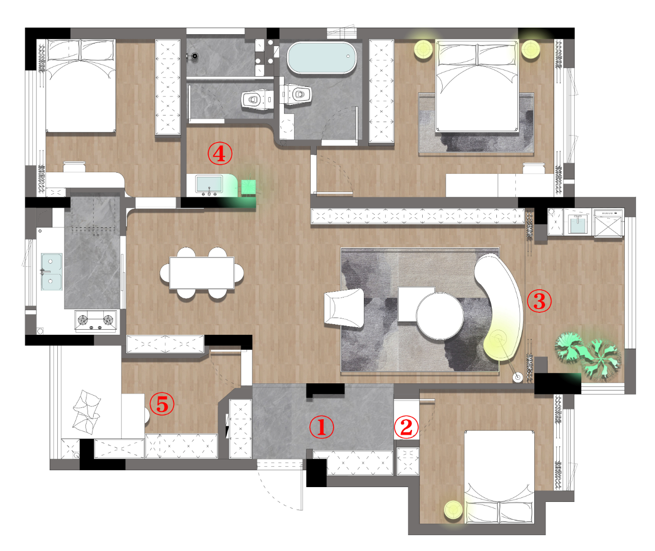 合肥飞墨设计新作 | 120㎡现代混搭风家居，打造优雅三代同堂生活-15