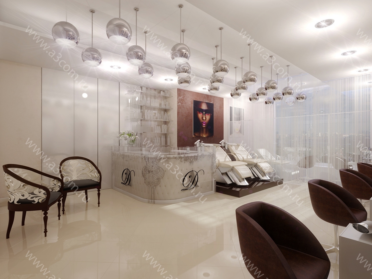 沙龙美容店“Дария”室内设计项目丨俄罗斯莫斯科-2