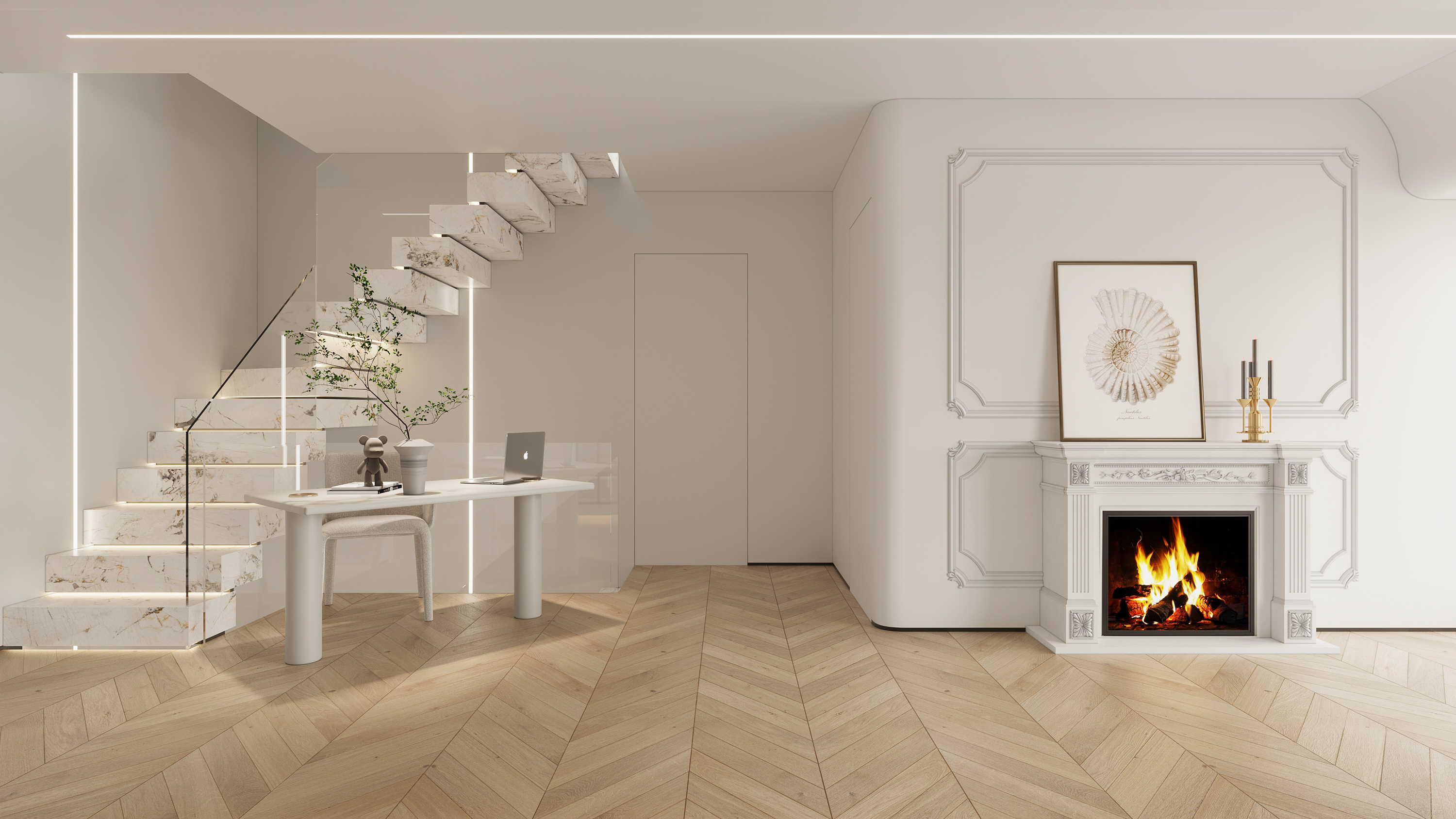 温馨治愈 抹茶味的奶油轻法式装修-4