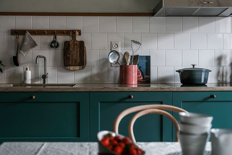 绿色调的斯堪的纳维亚公寓设计-4