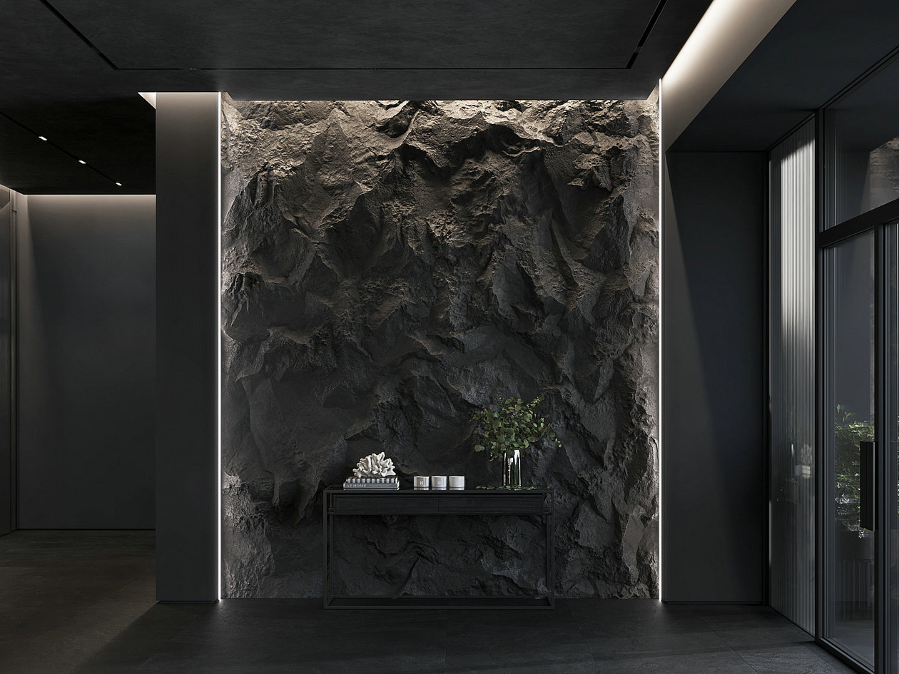 高级黑色系住宅设计-11