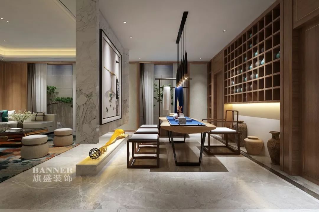 藏山水于室，借自然于形 | 西安绿地简中式家居设计-104