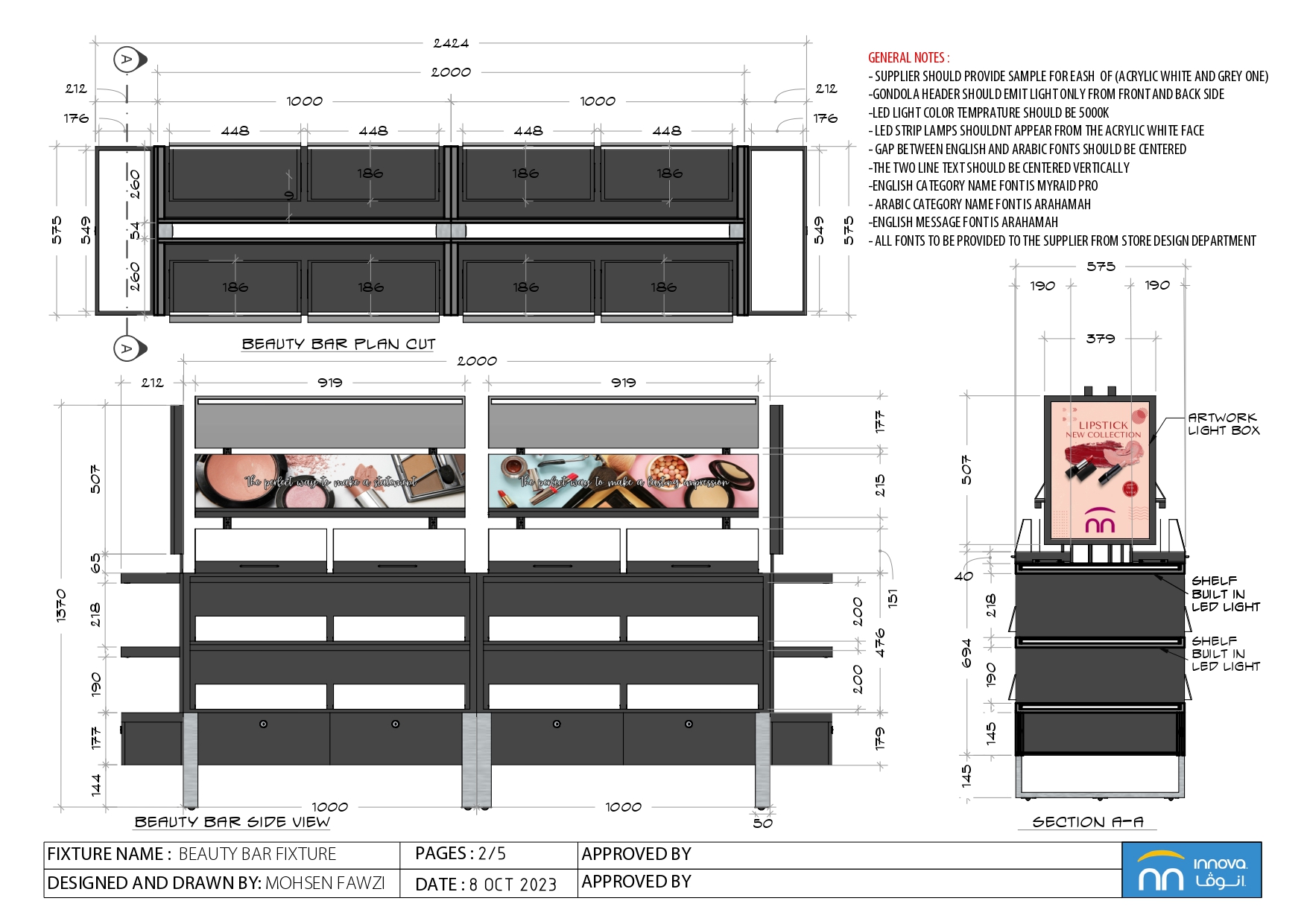 Beauty Bar Fixture 2023-2