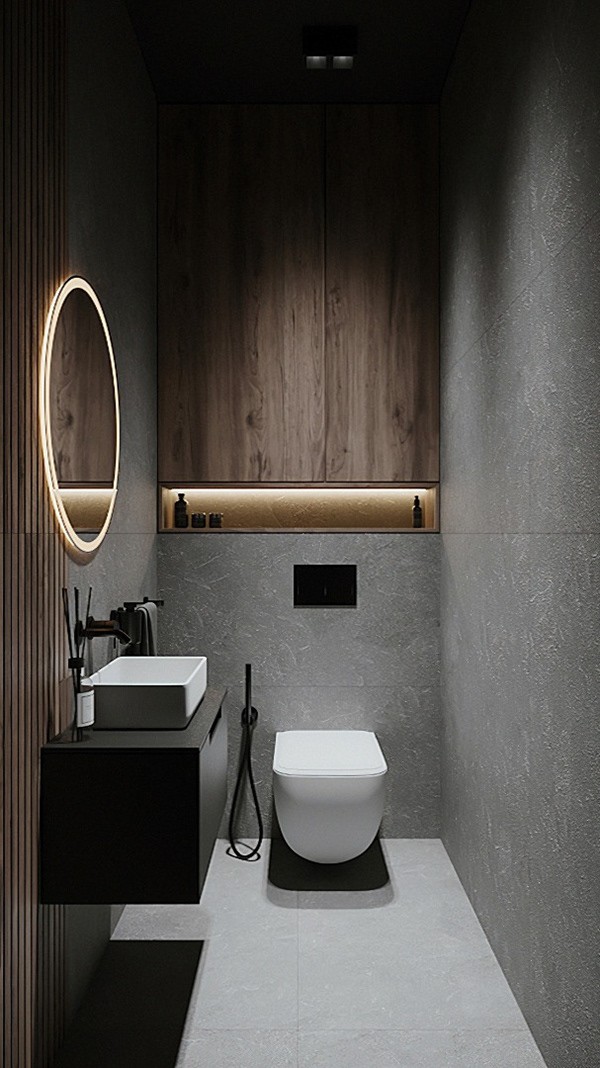 82.7㎡高级黑色系公寓设计 超有质感！-17