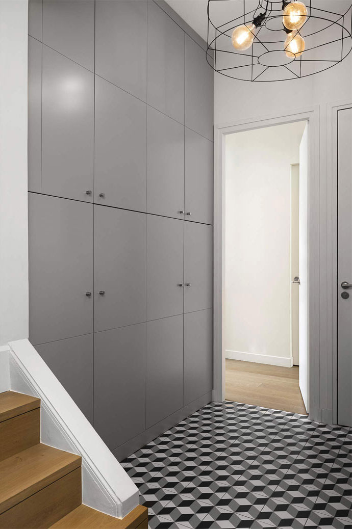 巴黎蓝色调功能性公寓设计-12