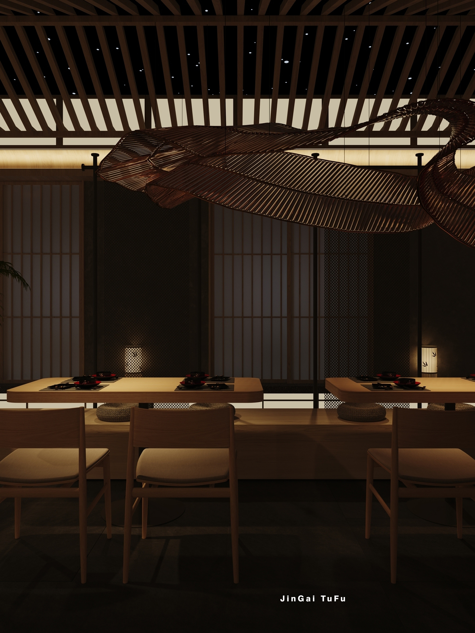 日式宁静餐饮空间设计丨图夫 x 金该-11