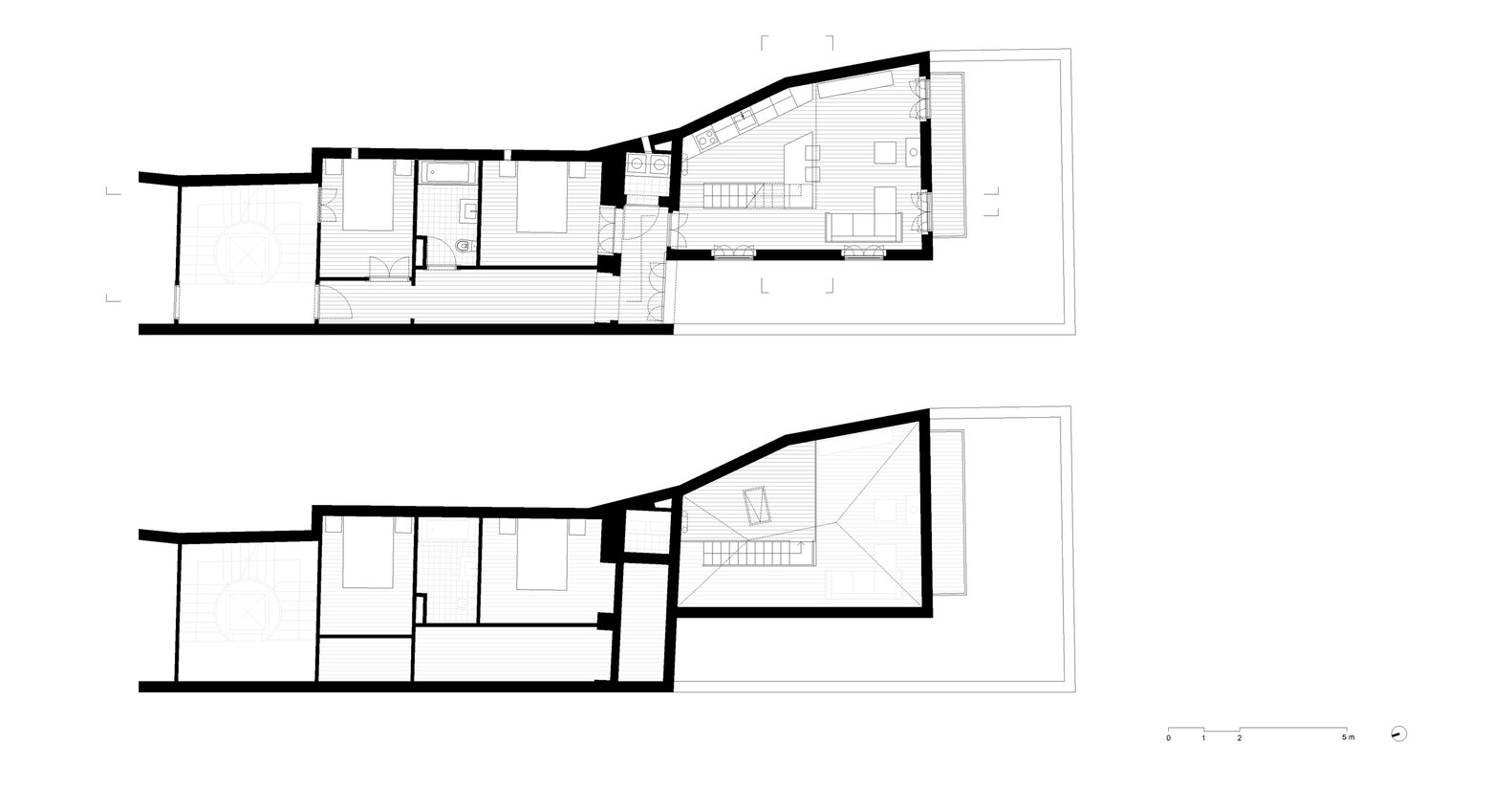 葡萄牙波尔图 19 世纪老宅翻新，黑白对比打造现代居住空间-14