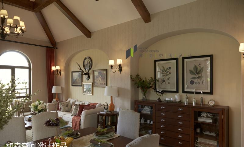 
莱芜桃花源美式田园风格装修设计实景售楼样 -1