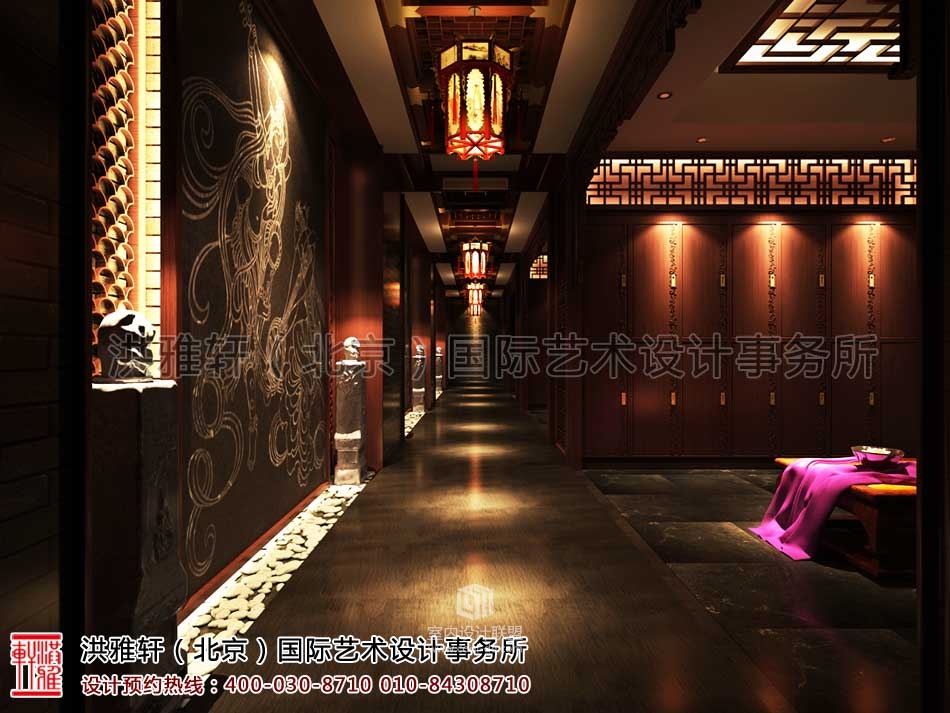 休闲会所古典中式装修 迷离深邃的汉唐古韵-6