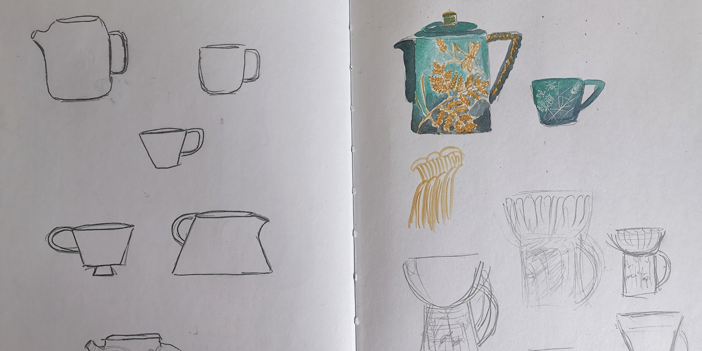 金色珐琅风情 | 奢华咖啡具设计-2