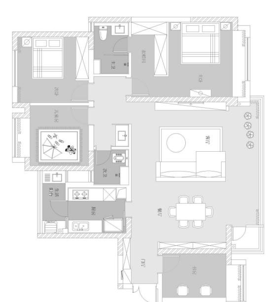 喜屋设计|| 念白 | 温暖简约,打造家庭空间-2