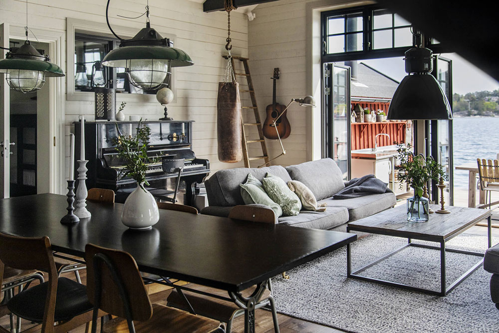 瑞典海岸小岛的工业风红色美墅-19