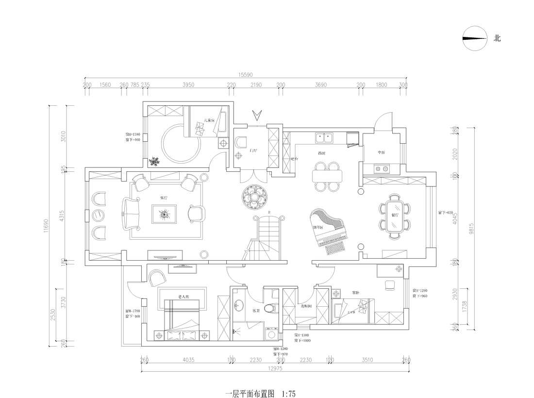 
欧式法式新中式别墅设计作品王文泉121 -4