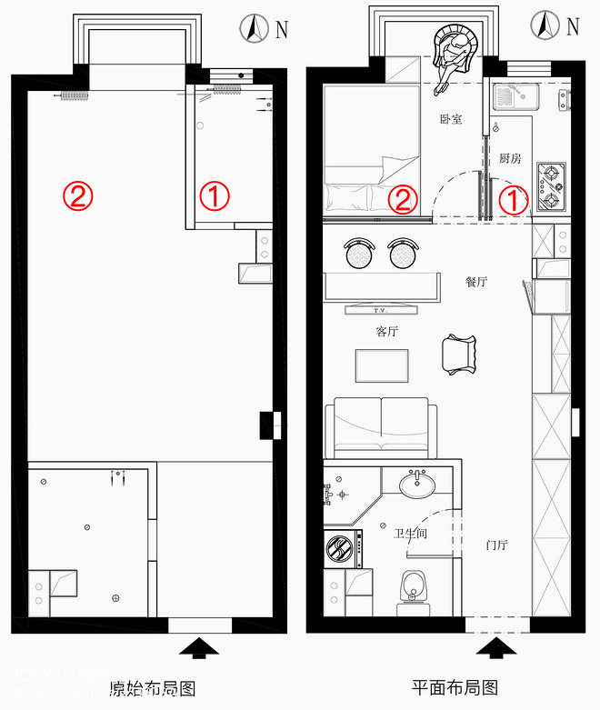 5万元二居32平米装修案例-12