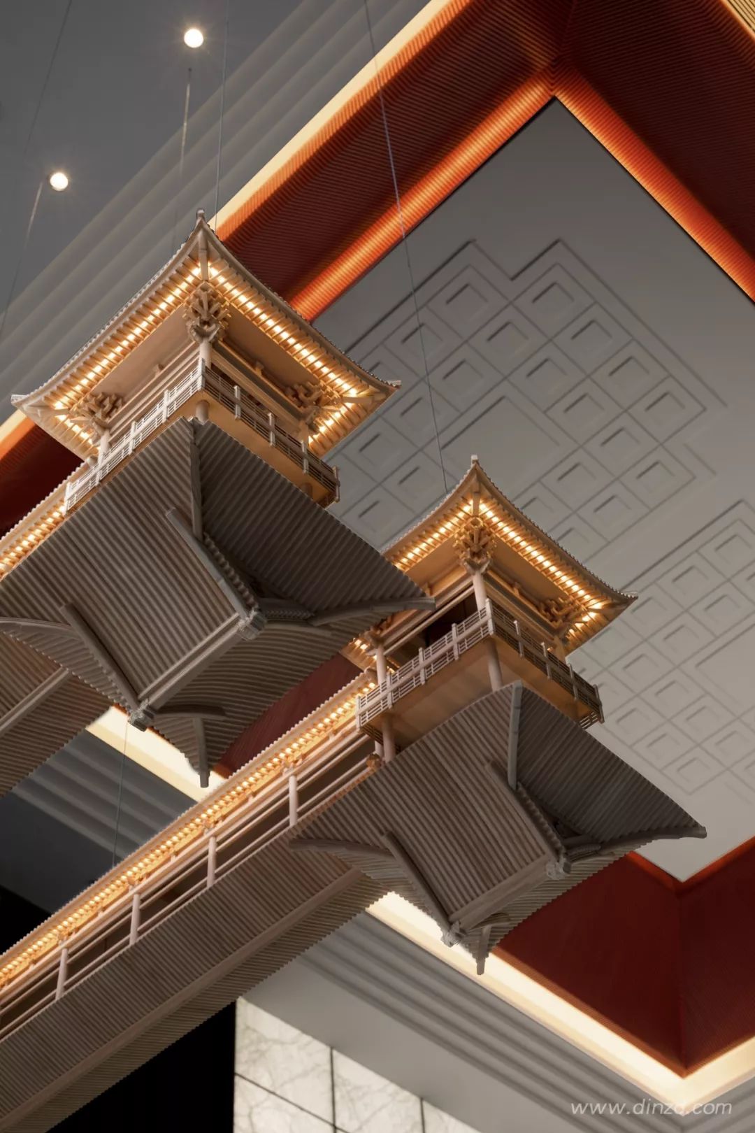 天津津门大院售楼处 | 古韵墨色与现代材质的完美融合-6