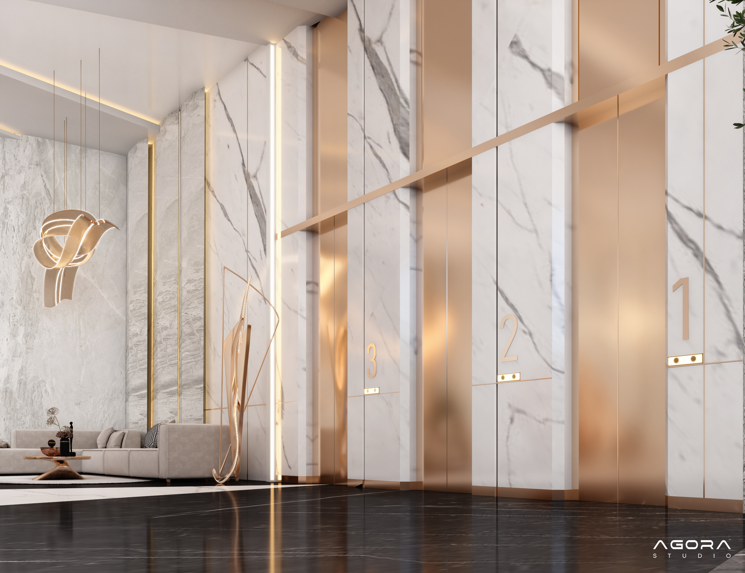 奢华现代酒店接待区丨沙特阿拉伯-15