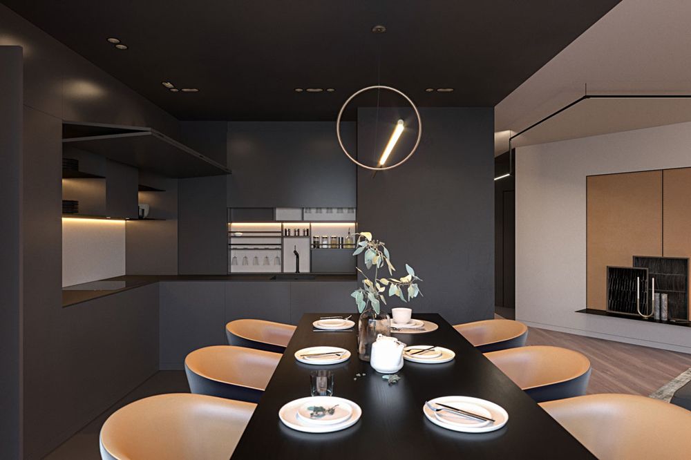 灰与橙的和谐演绎·国外简约主义住宅  Zooi Design-1