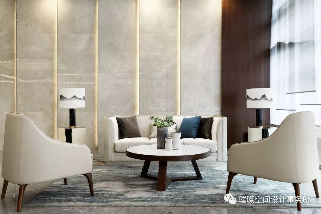 新亚洲艺术风格的水岸蓝庭售楼中心设计-38