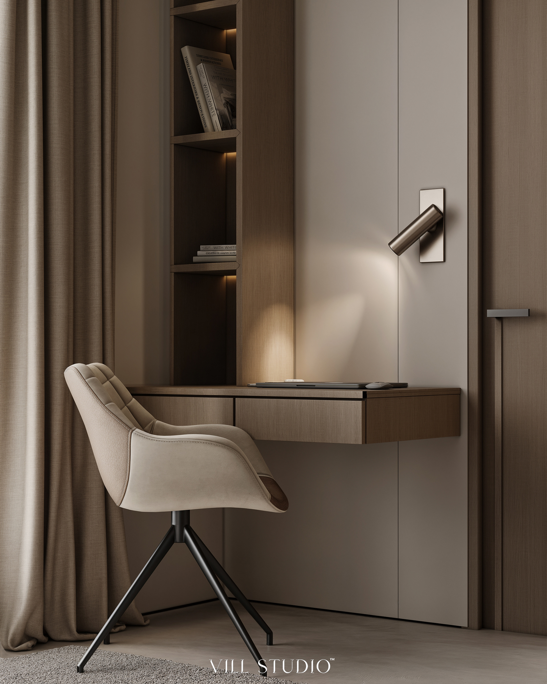 现代简约卧室设计·沙特阿拉伯王国（注：KSA 常见为沙特阿拉伯王国Kingdom of Saudi Arabia的缩写） 丨沙特阿拉伯丨Vill Studio™-1