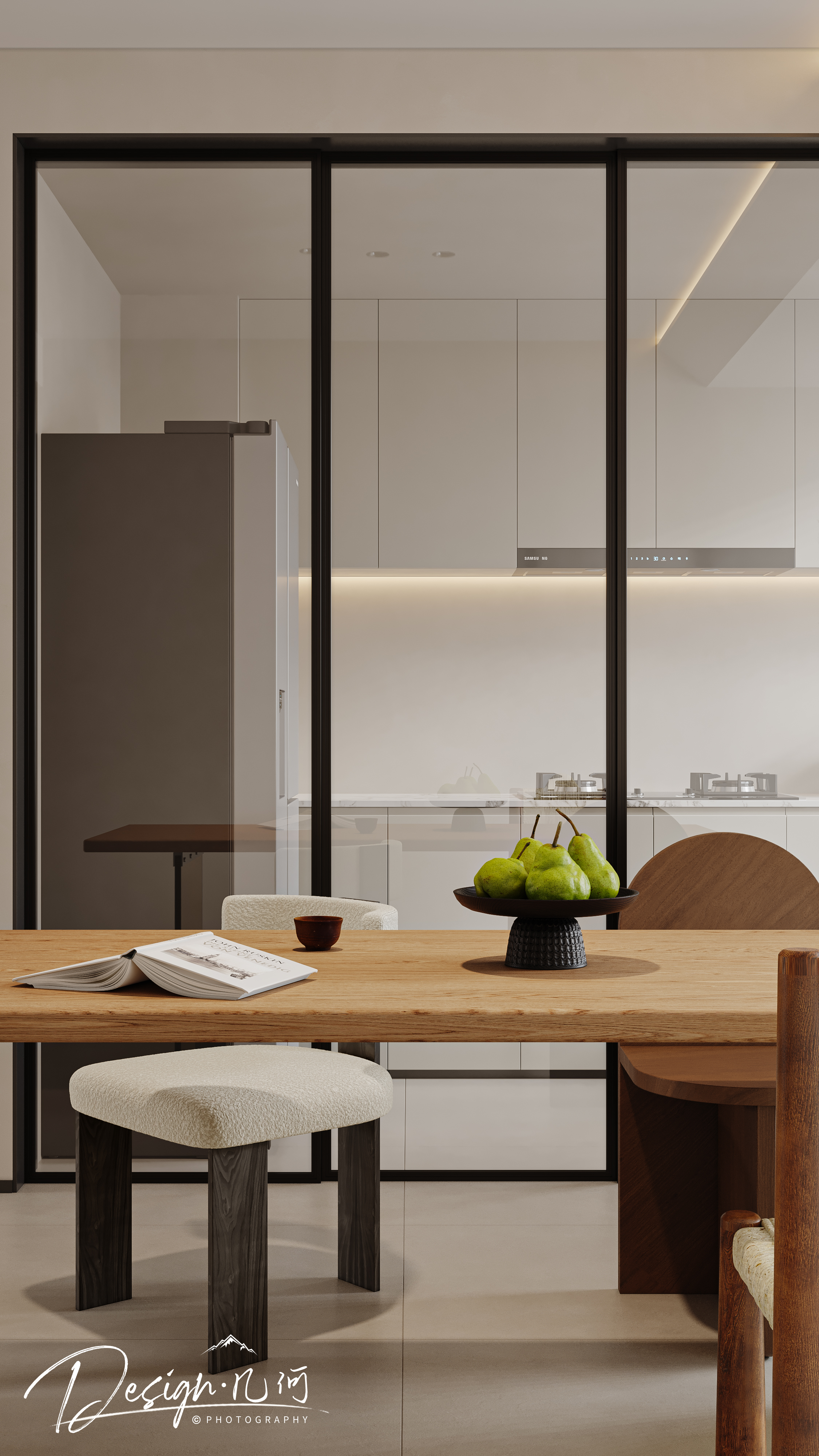 几何空间视觉表现 | 置地双清湾天镜现代中古客餐厅-14