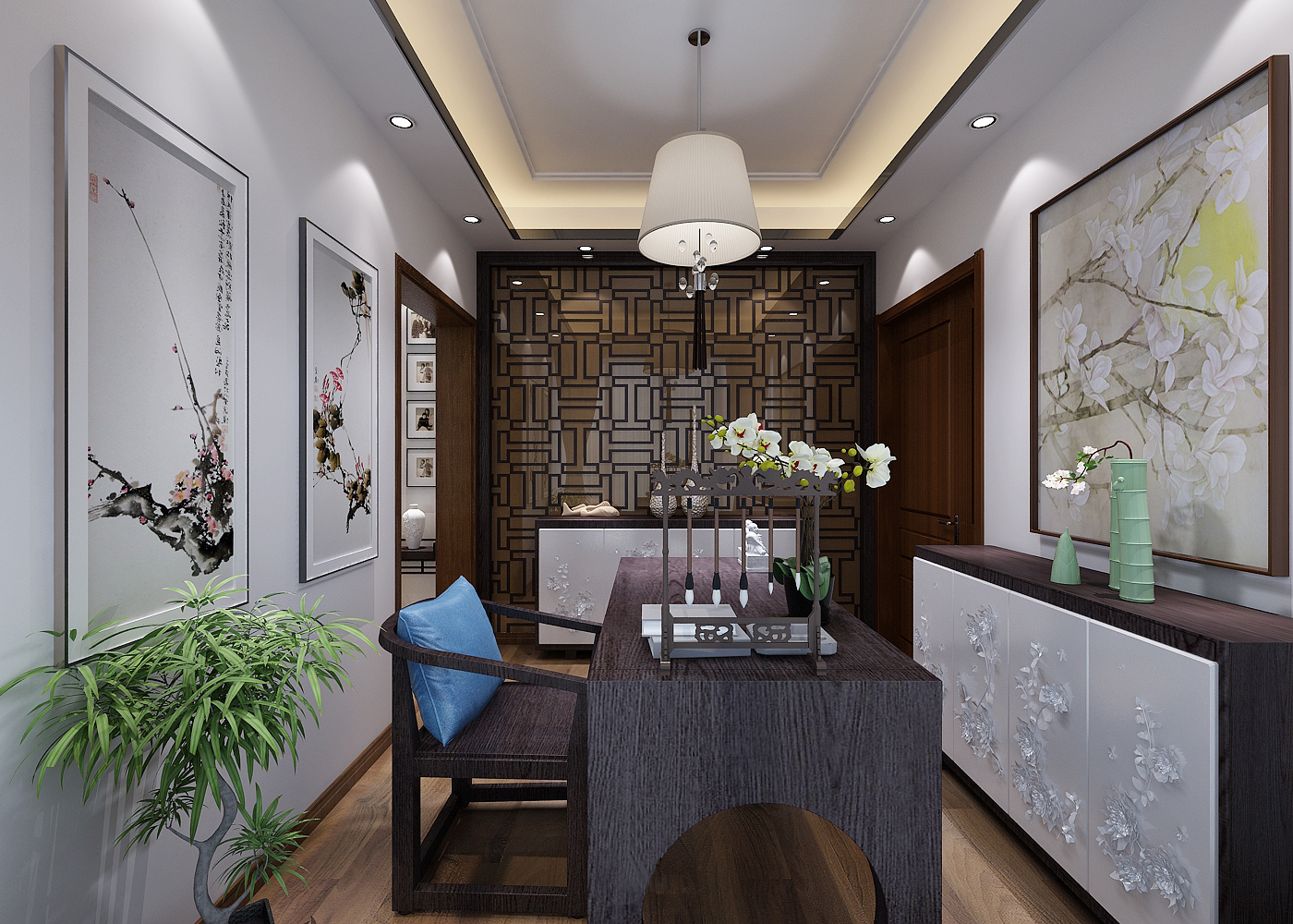 新中式 中式古典 奢华家装别墅样板房-18-41