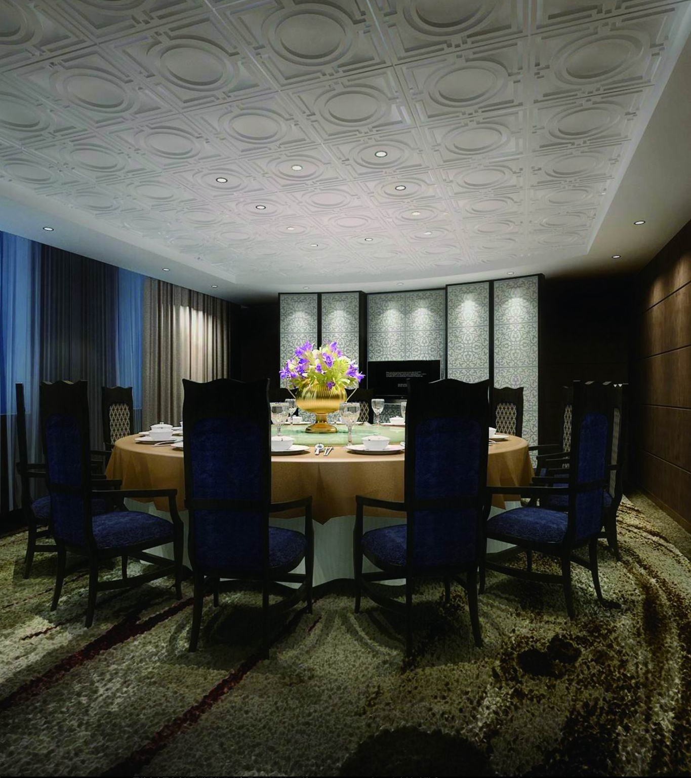 新中式风格奢华酒店餐厅 会所包房 包厢 包间 高清效果-3-2