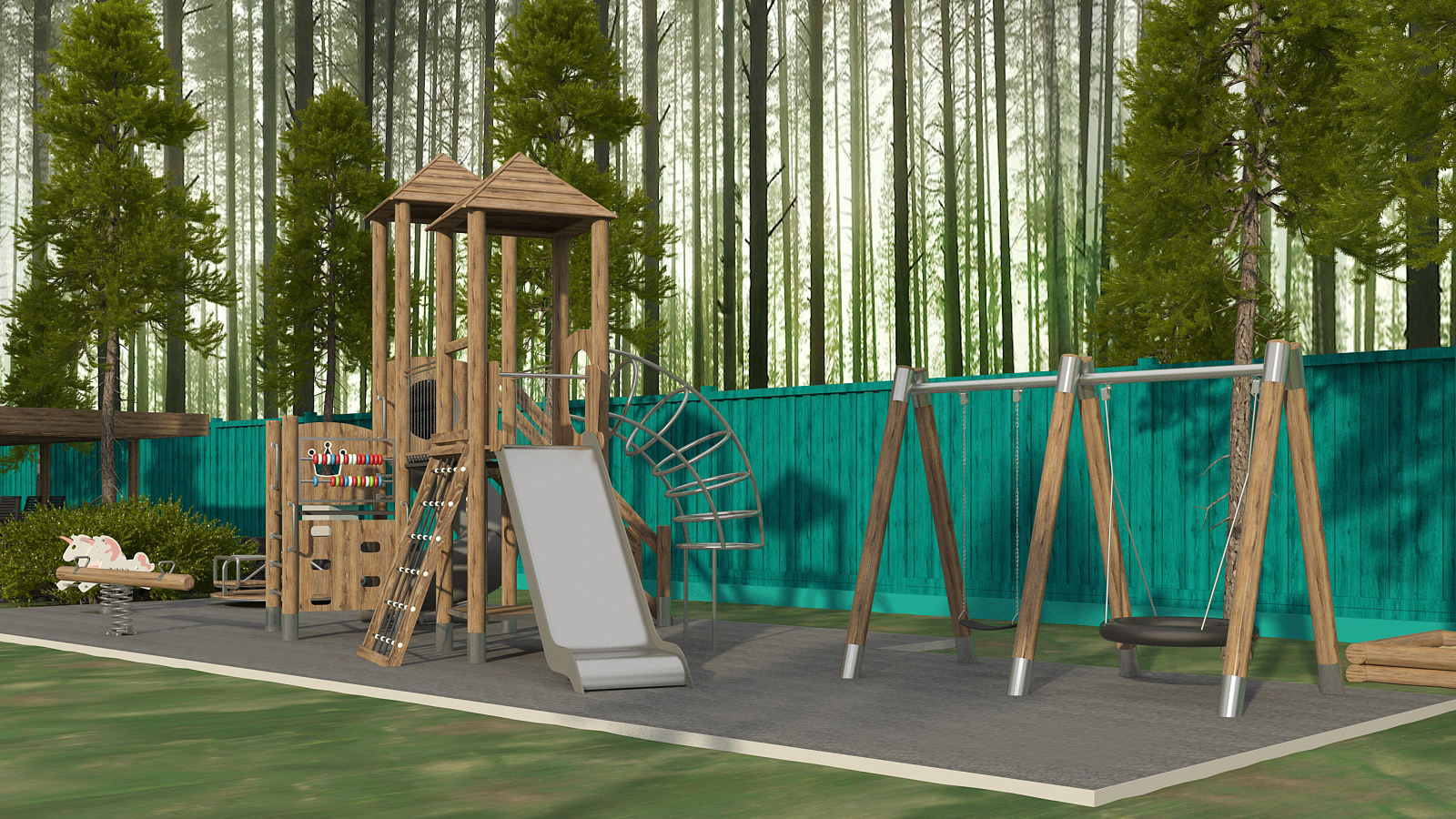 Gazebo and playground in Moscow-2