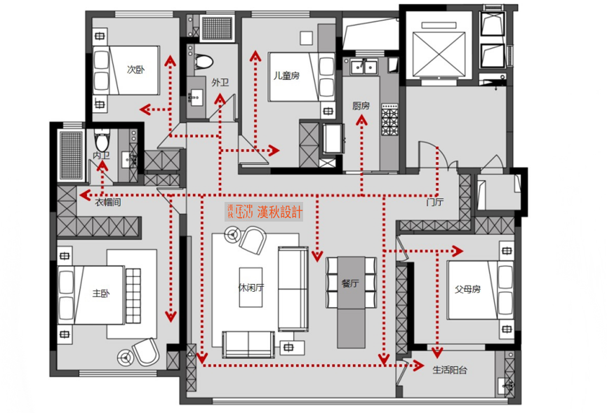 龙湖景粼天著 155m²户型解析丨汉秋设计-13