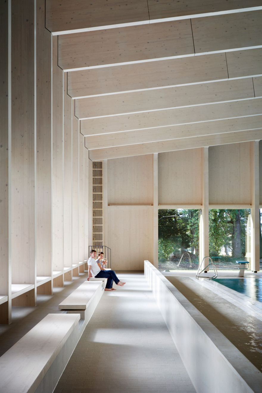 HawkinsBrown uses engineered wood to build school swimming pool-12