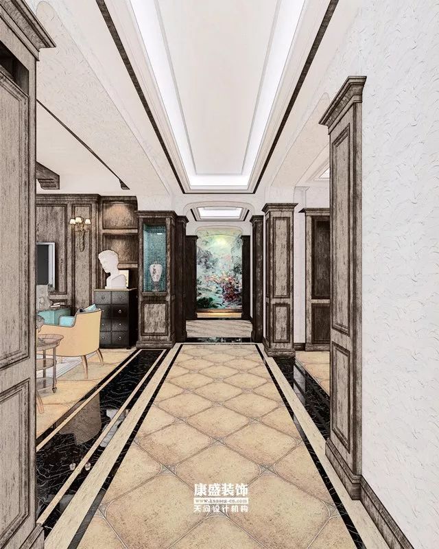 康盛装饰┃180㎡美式复古私宅·一步一景的视觉盛宴-59