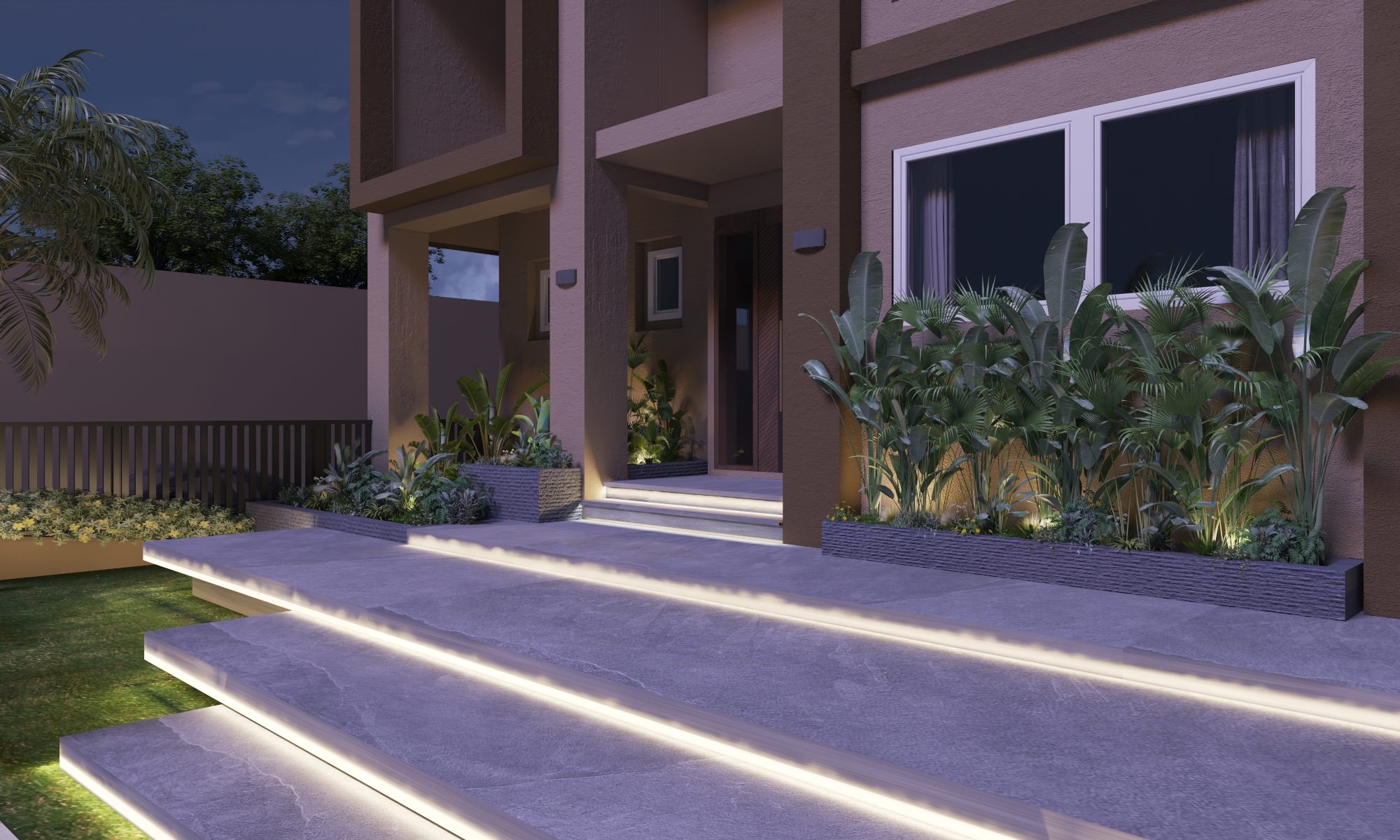 Villa Front yard Landscape design-CFC-1