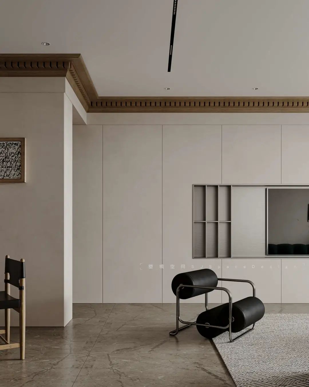 宝格丽大理石与原木的简约诗意空间丨塑境空间设计工程有限公司-15