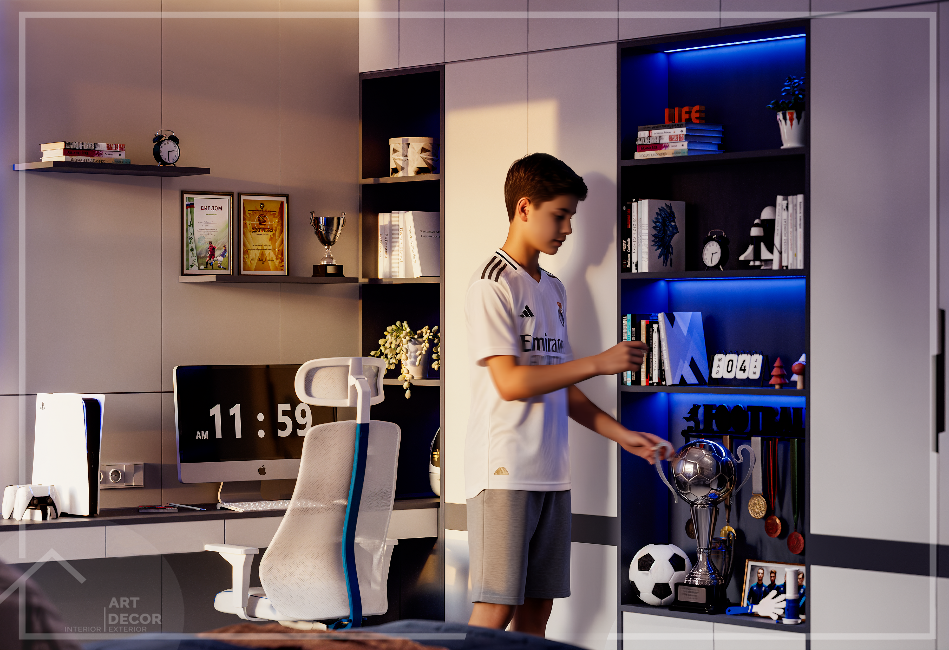 Modern Teen Bedroom - Madridistas | New Mansoura City-9