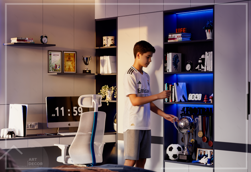 Modern Teen Bedroom - Madridistas | New Mansoura City-9