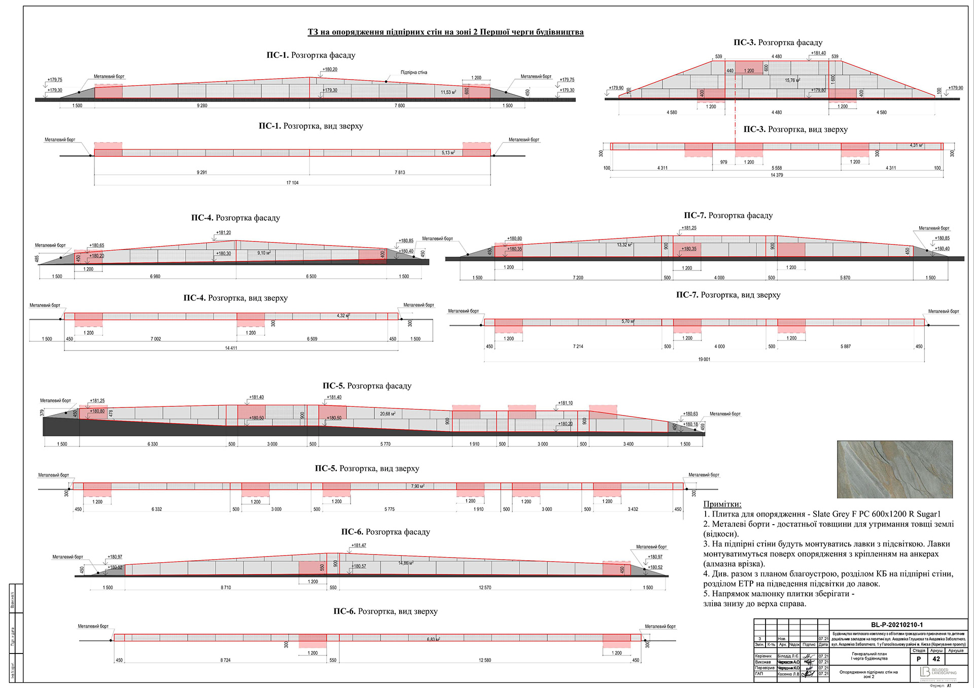 Control, verification&correction of drawings. Landscape-20
