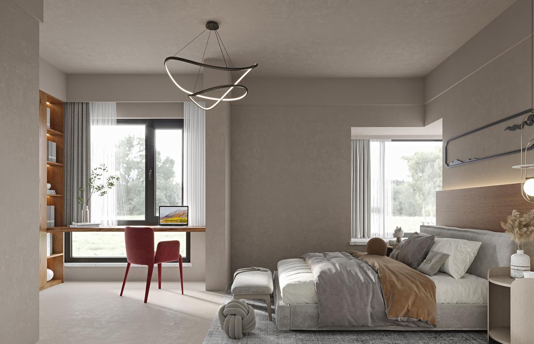 94㎡禅意中式父母套房设计-7