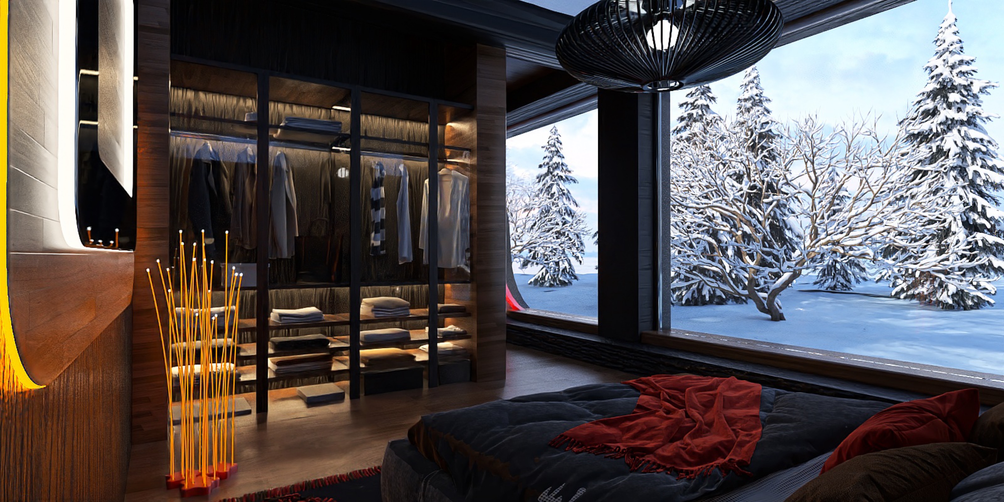 Black House in a Winter Landscape – 3D Design Project-8