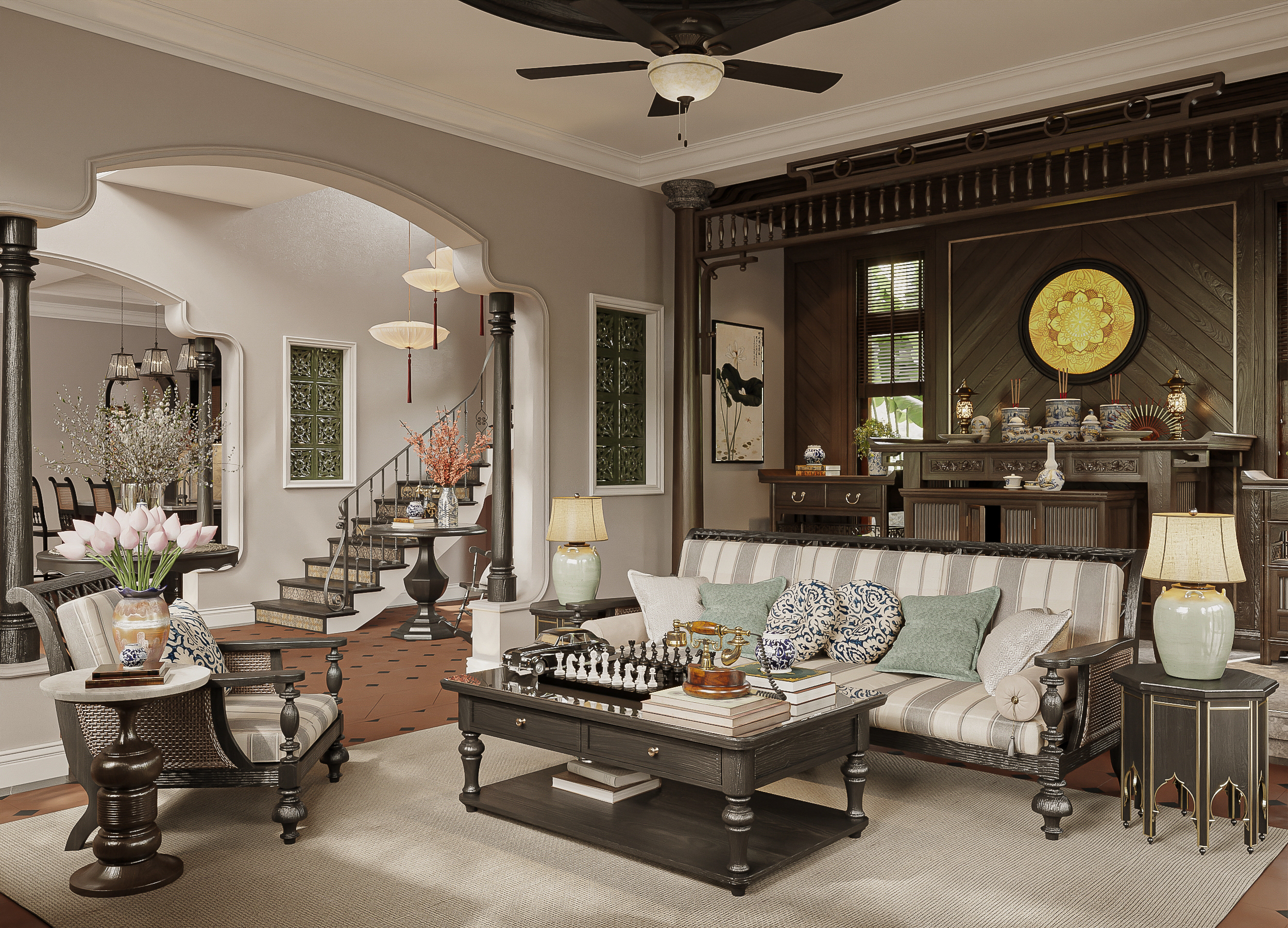 客厅 松泰别墅丨越南-14