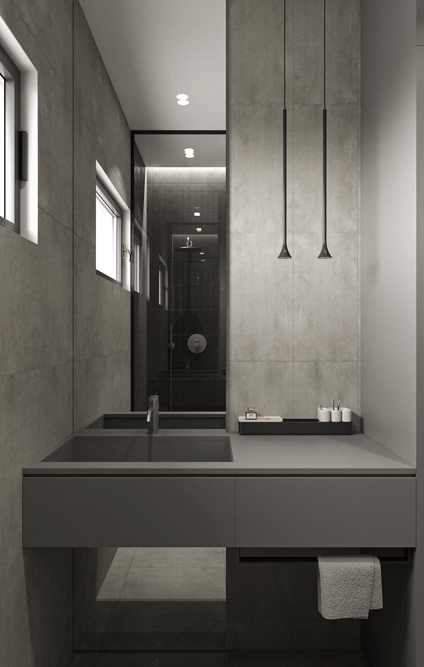 乌克兰基辅浅灰色线住宅设计-9