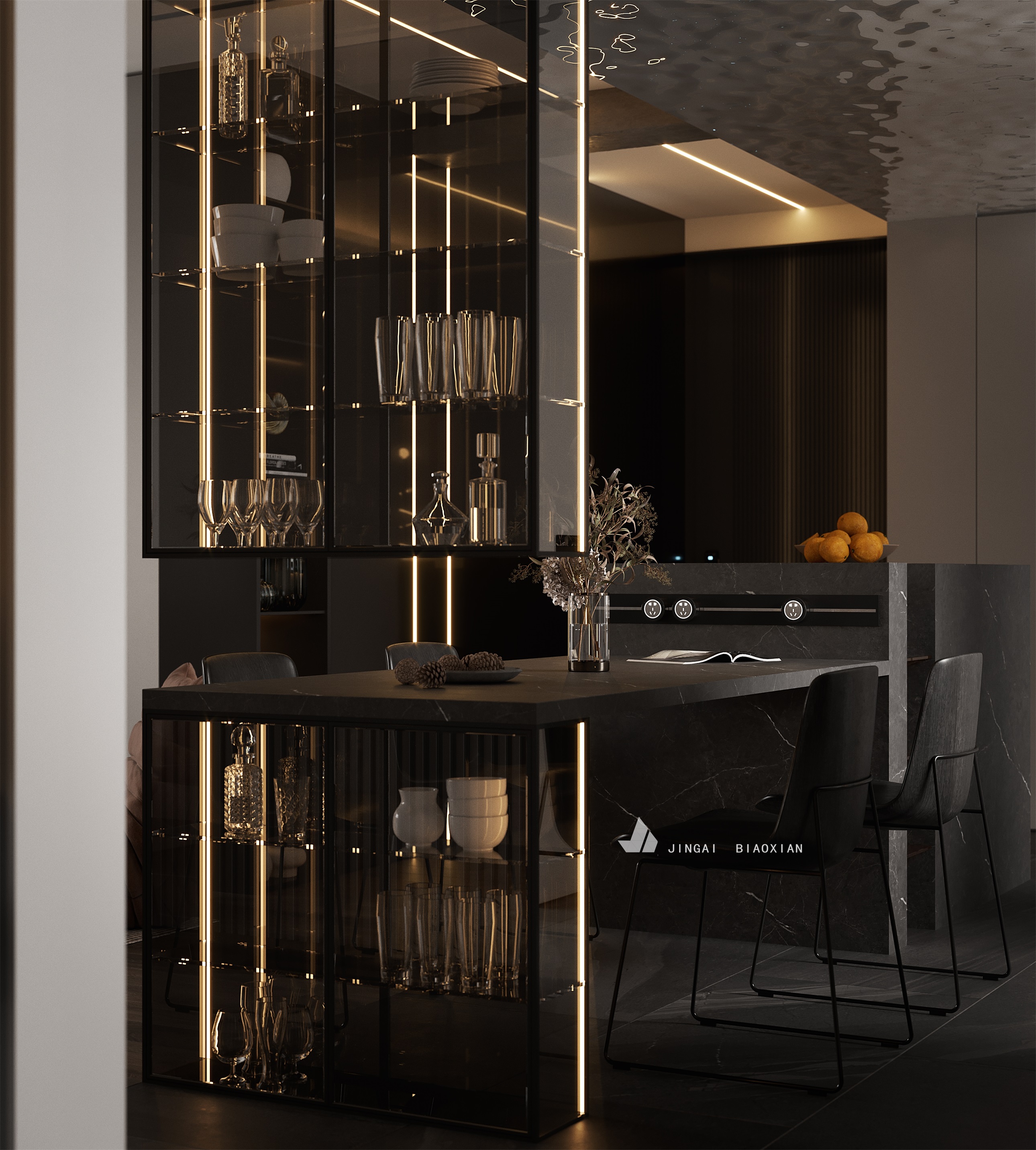 金该视觉呈现的时尚办公空间丨朱晨毅-15