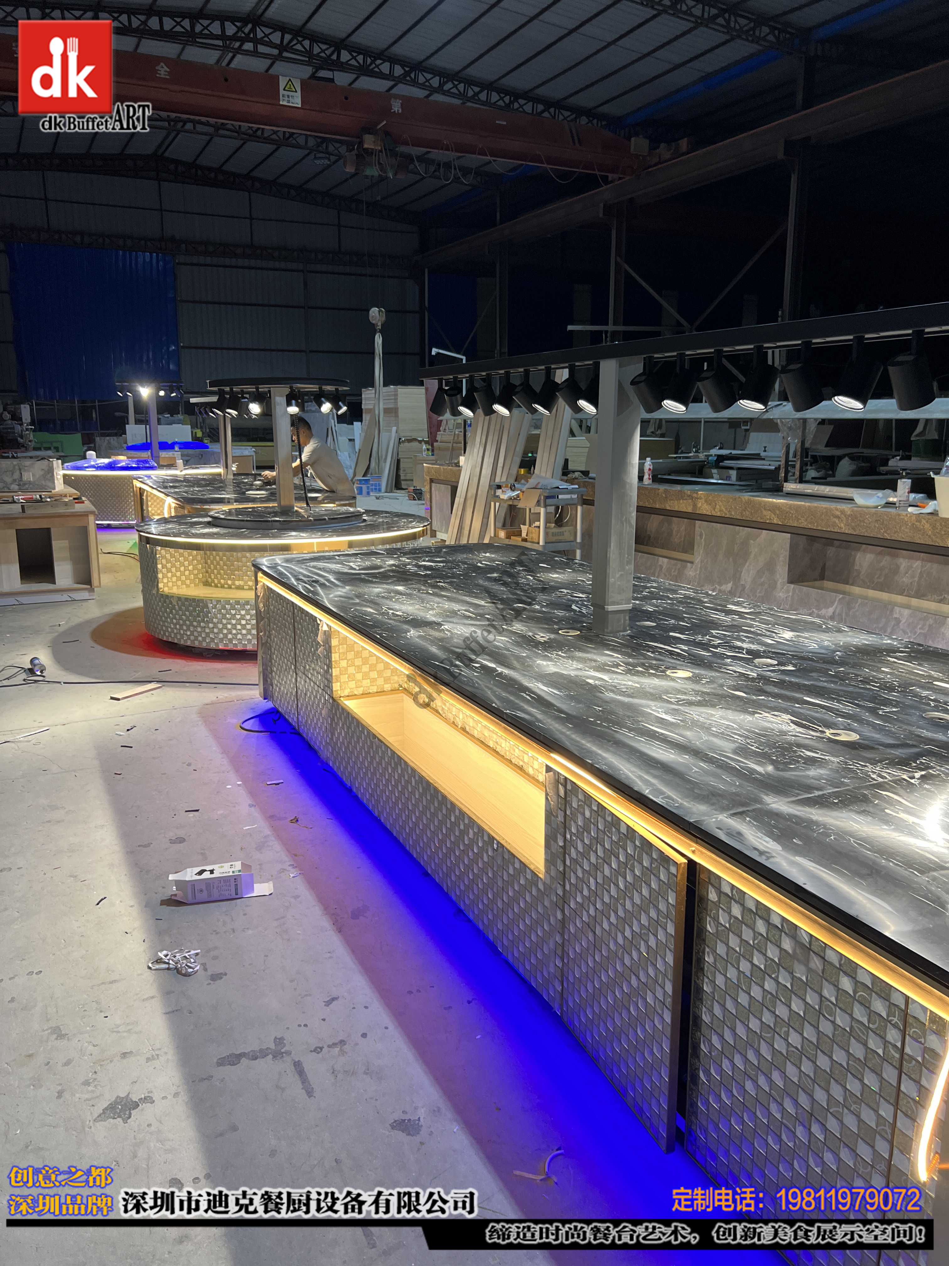 泰国游轮甲板室外灯光移动自助餐台案例-1