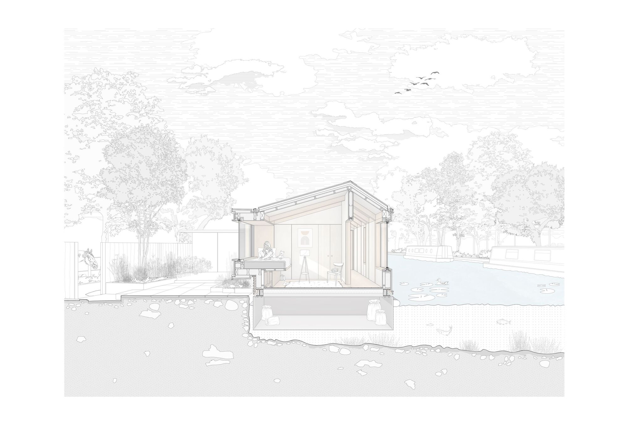 漂浮屋丨英国伦敦丨Tigg + Coll Architects-22