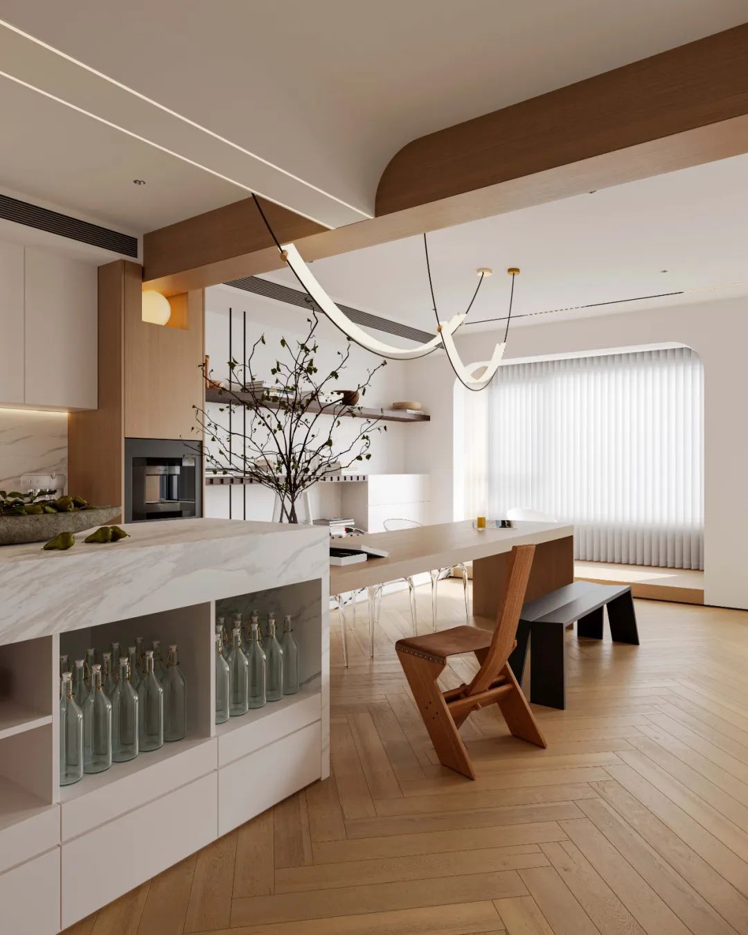 田野伏特加 · 自由风的 160㎡治愈空间设计丨中国天津丨DEEP WHITE-40