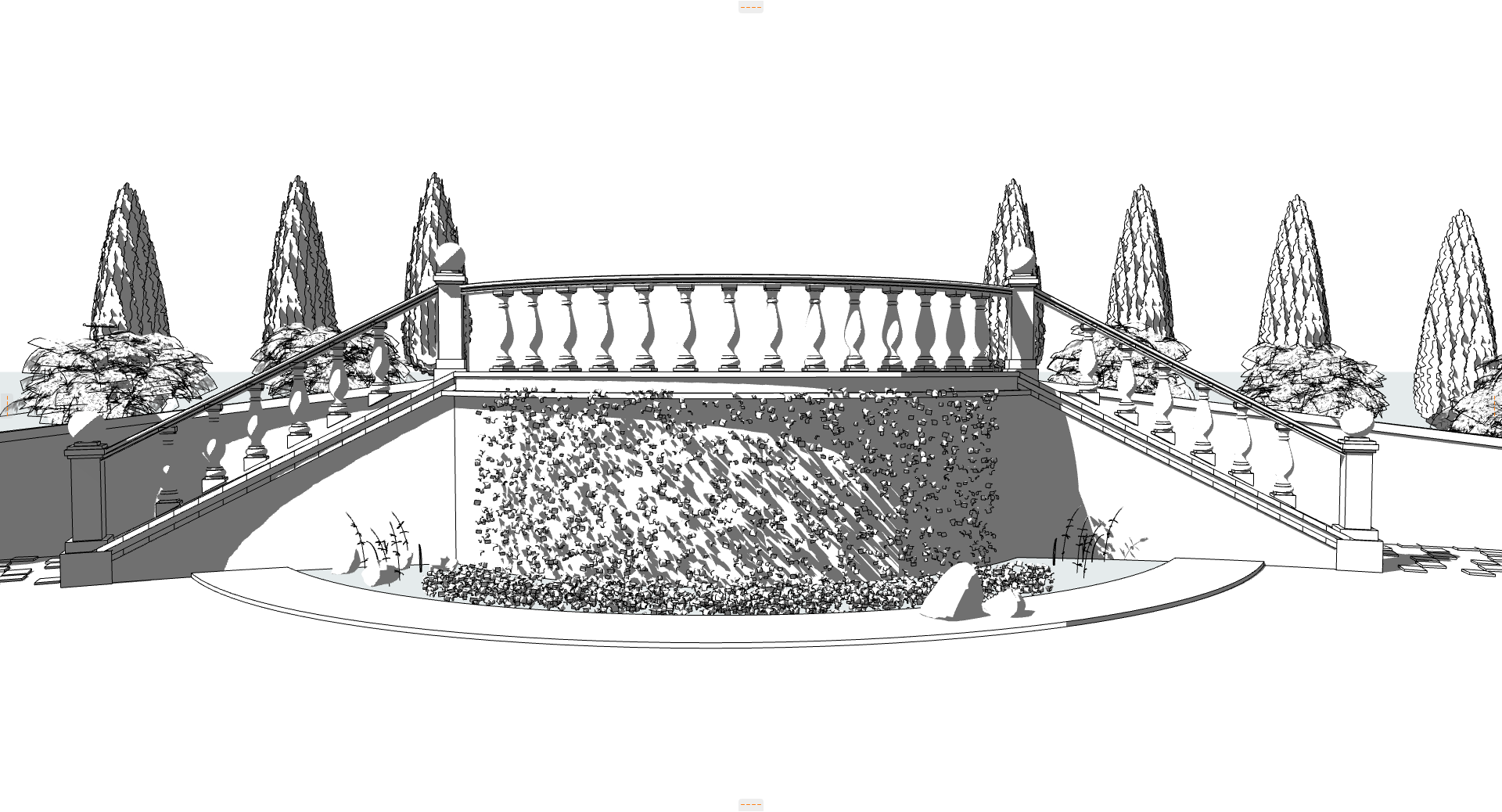 sketches of options for arranging a waterfall-5