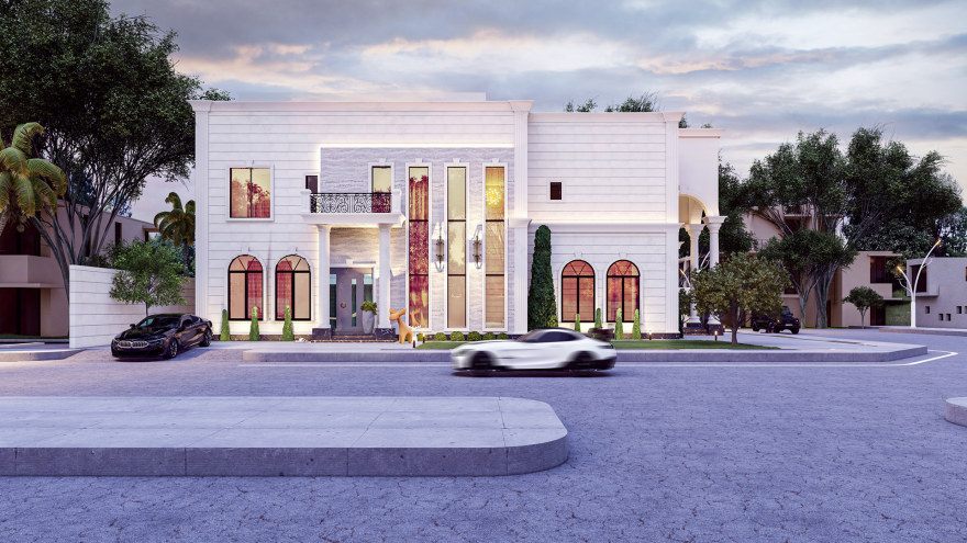 沙特阿拉伯别墅正面丨Construction Palace for decoration-10