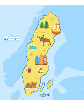 旅行网站的插画地图迷你项目