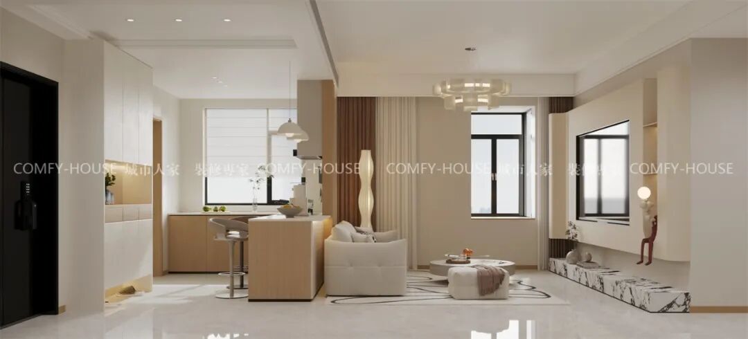 【丰奥嘉园】140㎡丨一进门就被治愈：现代奶油风家装的“松弛感”营造术-35