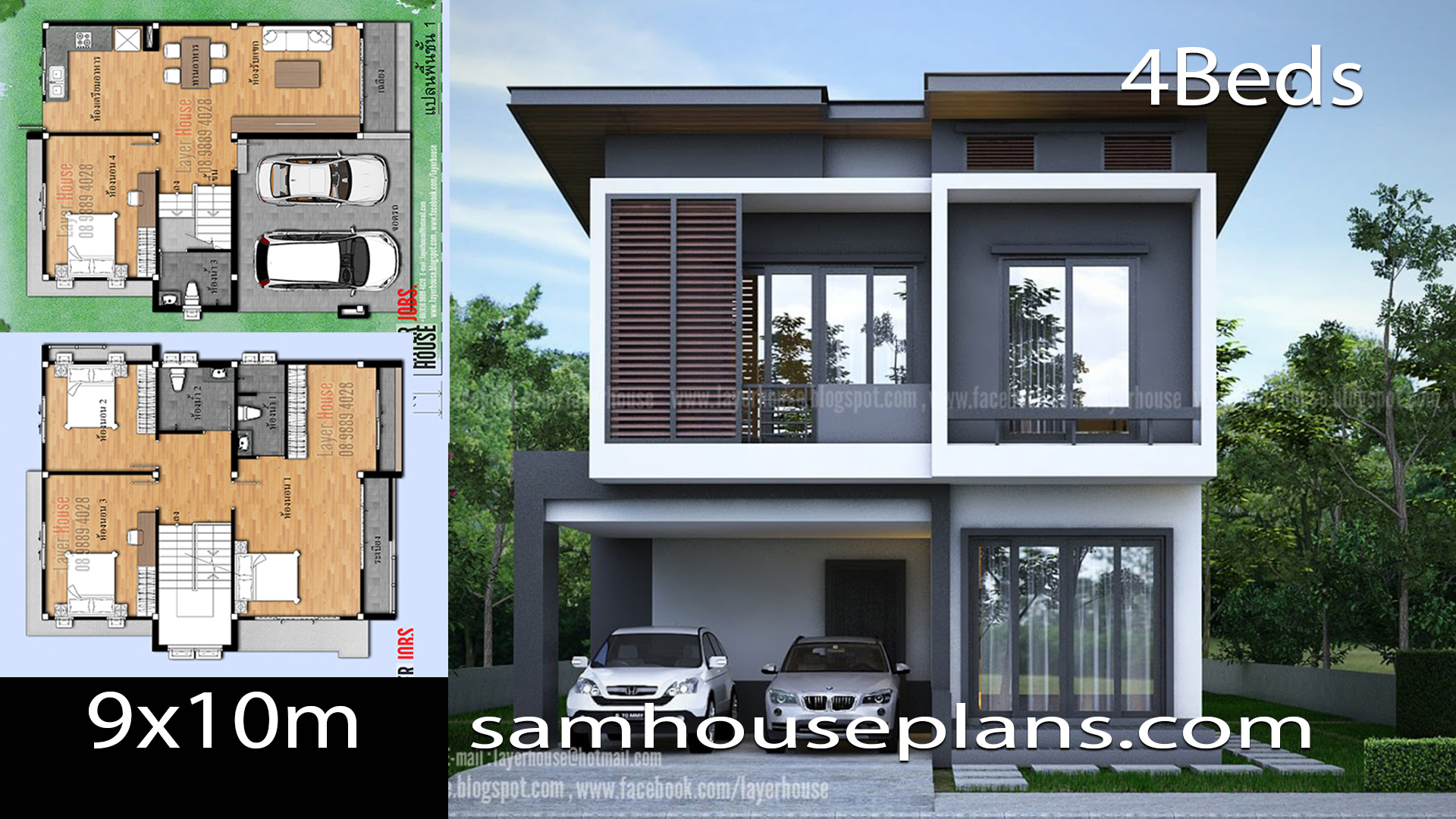 9·10m带4卧室房屋设计方案丨Layer House（泰国）-2