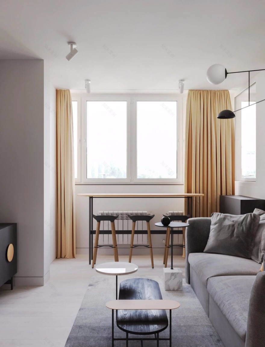 3个不到60平的小公寓丨阳台 餐厅都能变书房-68